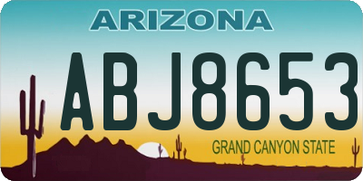 AZ license plate ABJ8653