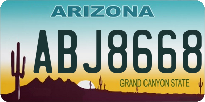 AZ license plate ABJ8668