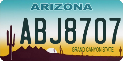 AZ license plate ABJ8707