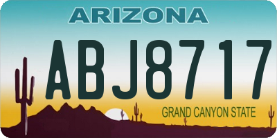 AZ license plate ABJ8717