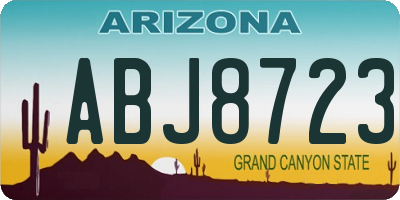 AZ license plate ABJ8723