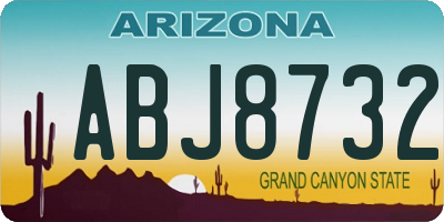 AZ license plate ABJ8732