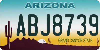 AZ license plate ABJ8739