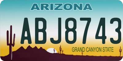 AZ license plate ABJ8743