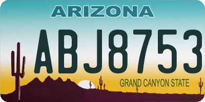 AZ license plate ABJ8753
