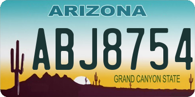 AZ license plate ABJ8754