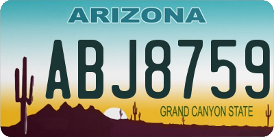 AZ license plate ABJ8759