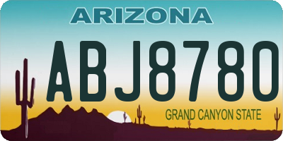 AZ license plate ABJ8780