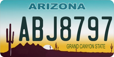 AZ license plate ABJ8797