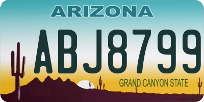 AZ license plate ABJ8799