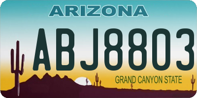 AZ license plate ABJ8803