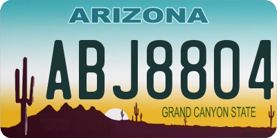 AZ license plate ABJ8804