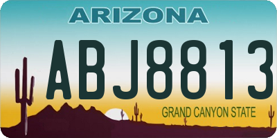 AZ license plate ABJ8813