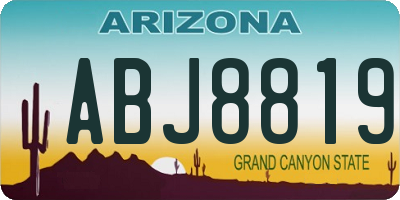 AZ license plate ABJ8819