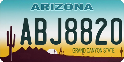 AZ license plate ABJ8820