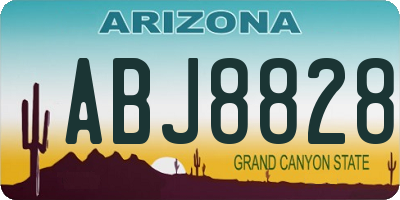 AZ license plate ABJ8828