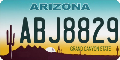 AZ license plate ABJ8829