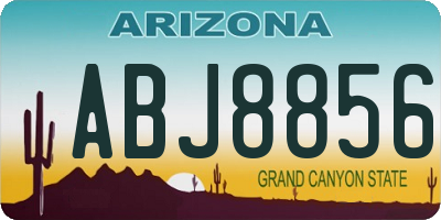 AZ license plate ABJ8856
