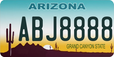 AZ license plate ABJ8888