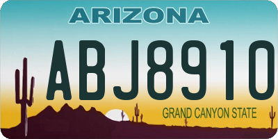 AZ license plate ABJ8910