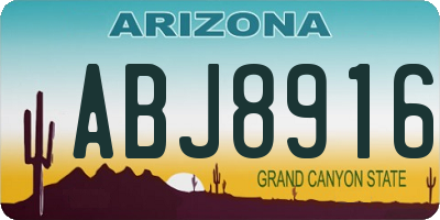 AZ license plate ABJ8916