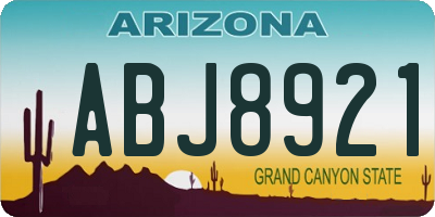 AZ license plate ABJ8921
