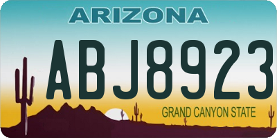 AZ license plate ABJ8923