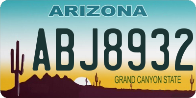 AZ license plate ABJ8932