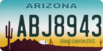 AZ license plate ABJ8943