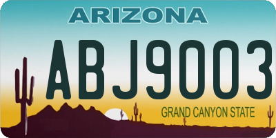 AZ license plate ABJ9003