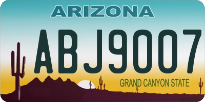 AZ license plate ABJ9007