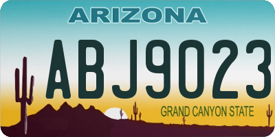 AZ license plate ABJ9023