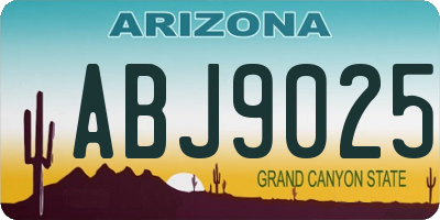 AZ license plate ABJ9025