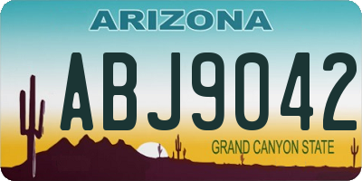 AZ license plate ABJ9042