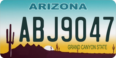 AZ license plate ABJ9047