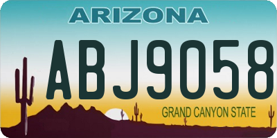 AZ license plate ABJ9058