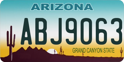 AZ license plate ABJ9063