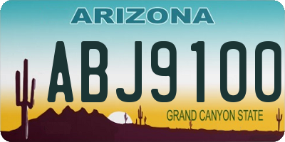 AZ license plate ABJ9100