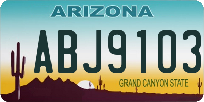 AZ license plate ABJ9103