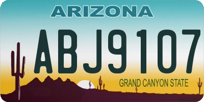 AZ license plate ABJ9107