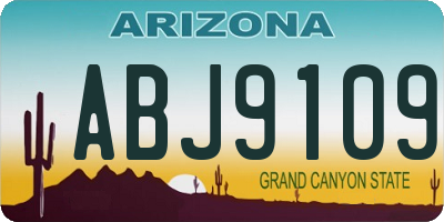 AZ license plate ABJ9109