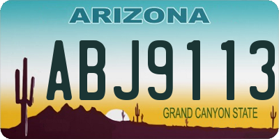 AZ license plate ABJ9113