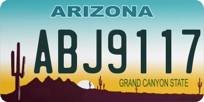 AZ license plate ABJ9117