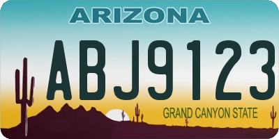 AZ license plate ABJ9123