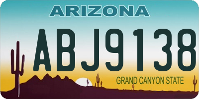 AZ license plate ABJ9138