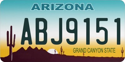AZ license plate ABJ9151