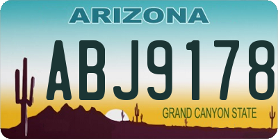AZ license plate ABJ9178