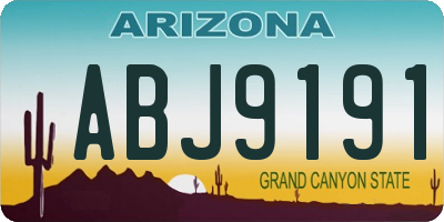 AZ license plate ABJ9191
