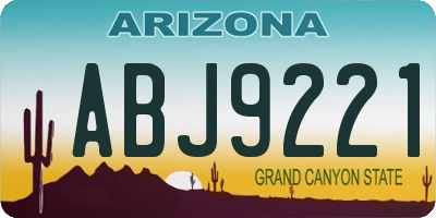 AZ license plate ABJ9221