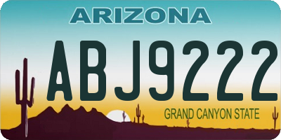 AZ license plate ABJ9222